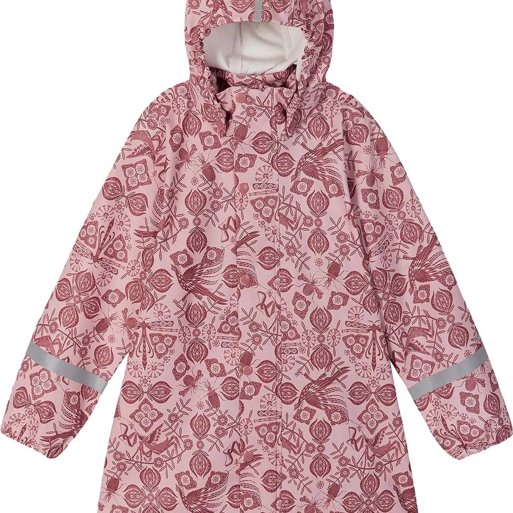Girls Pink Patterned Reima x Klaus Haapaniemi Hooded rain Jacket 152 12/14